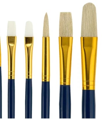 Economical Paint Brush Set No. 18 for Beginning Artists - Natural and Synthetic Bristle Assorted Set of 6 Paint