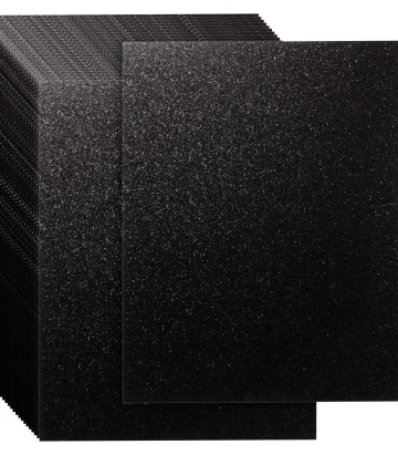 Bright Creations 24 Sheets Black Glitter Cardstock Paper for DIY Crafts, Birthday Card Making, Wedding Invitations, 280gsm, 8.5 x 11 In